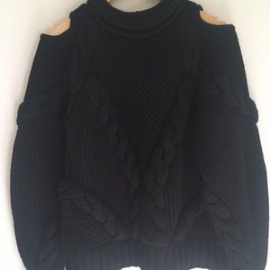Alexander McQueen cold shoulder cable knit sweater